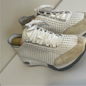 Stylish White and Gray Steve Madden Sneakers